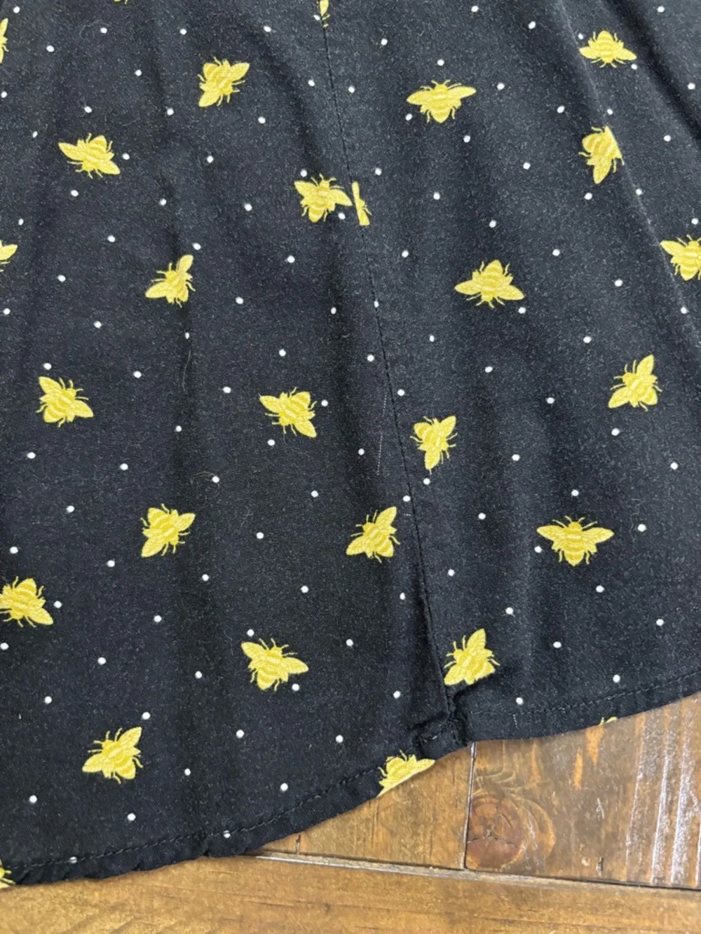 Torrid Mini Challis Sleeveless Sundress in Busy Bee Deep Black Pattern - Picture 6 of 7